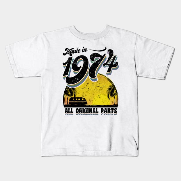 Made in 1974 All Original Parts Kids T-Shirt by KsuAnn